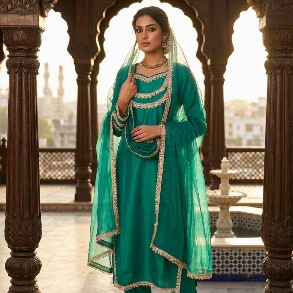 Royal Rust Orange Ethnic Suit Set for Women
