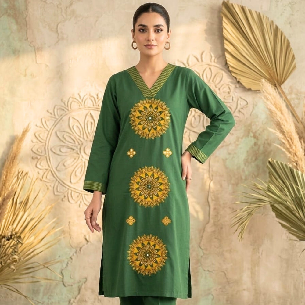 Navy Blue Printed Ethnic Kurta Dress for Women