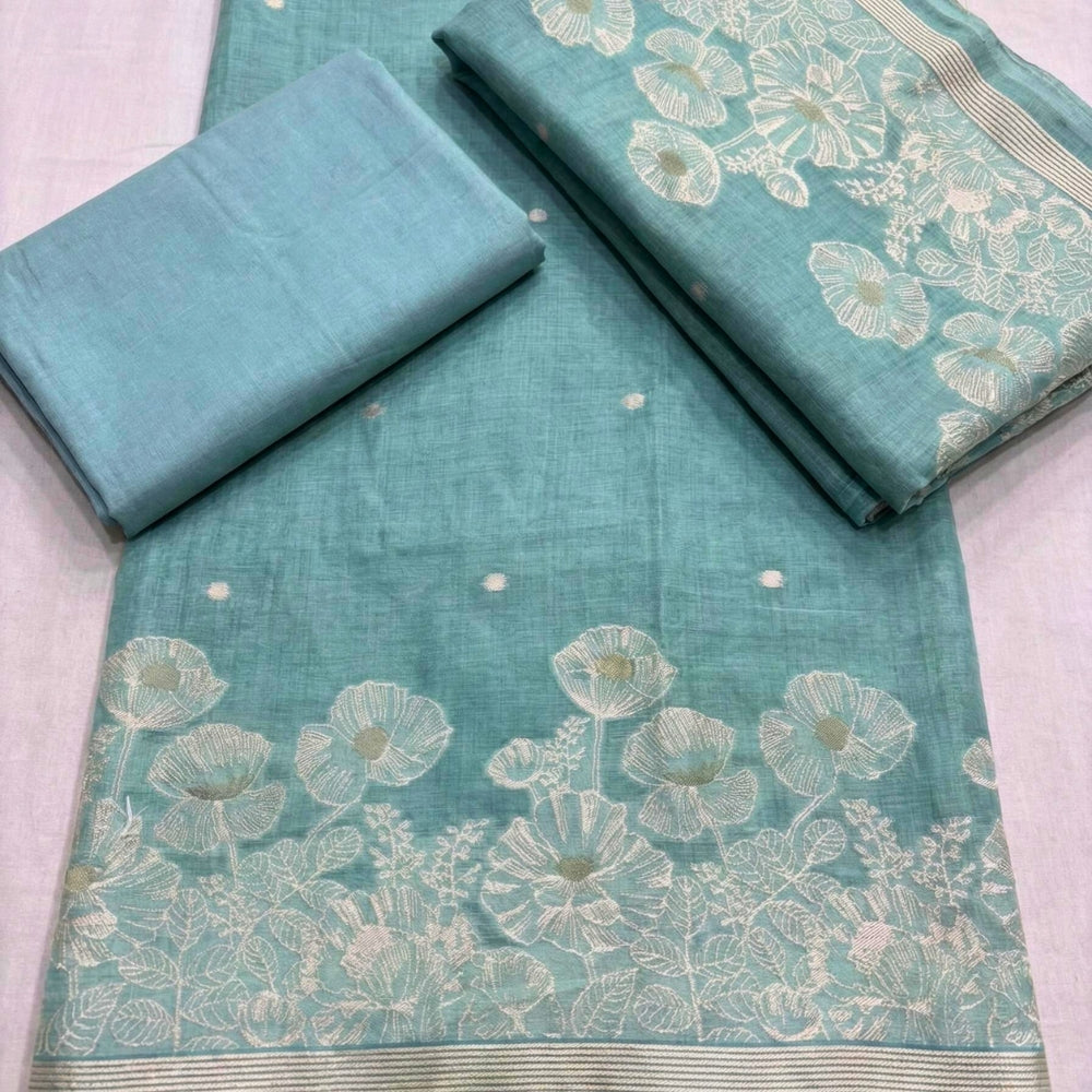 Elegant Sage Green Floral Suit Set for Women