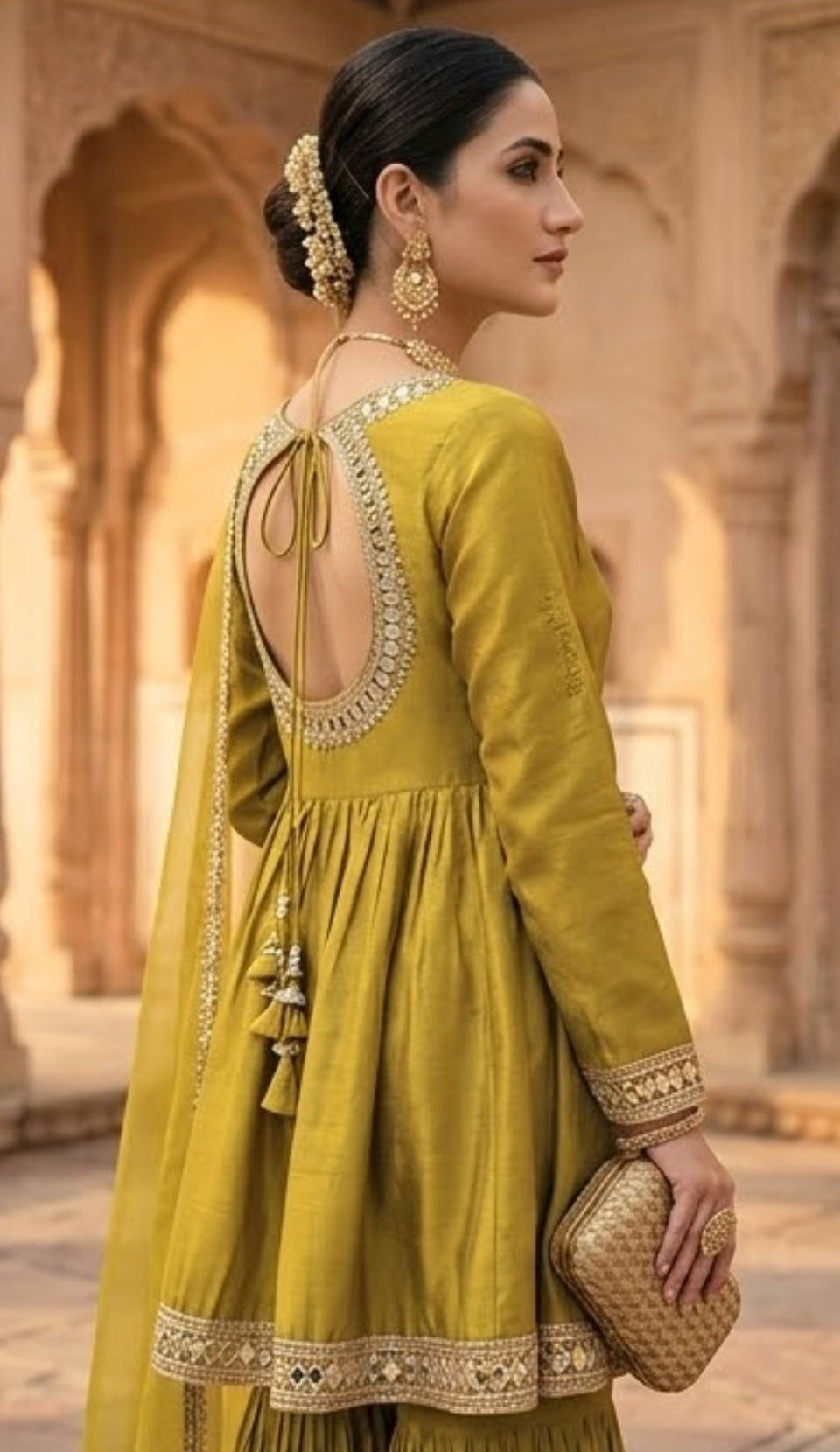 Mustard Gold Festive Suit Set with Dupatta for Women