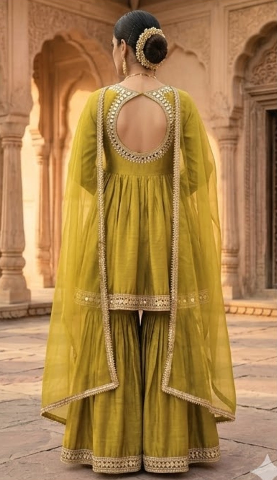 Mustard Gold Festive Suit Set with Dupatta for Women