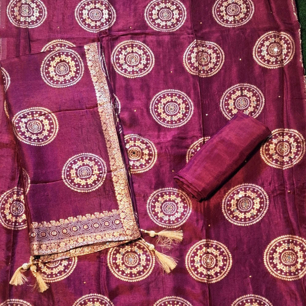Viscose Cotton Unstiched Designer Dress Material