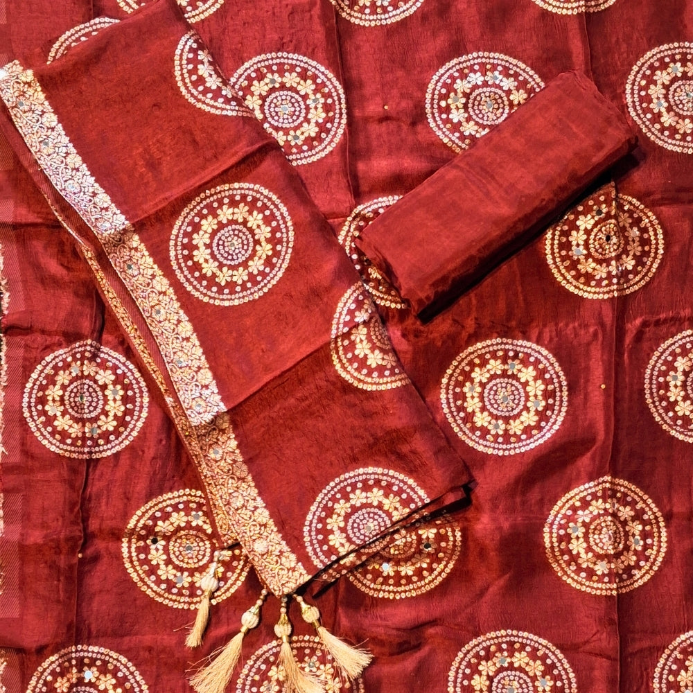 Viscose Cotton Unstiched Designer Dress Material