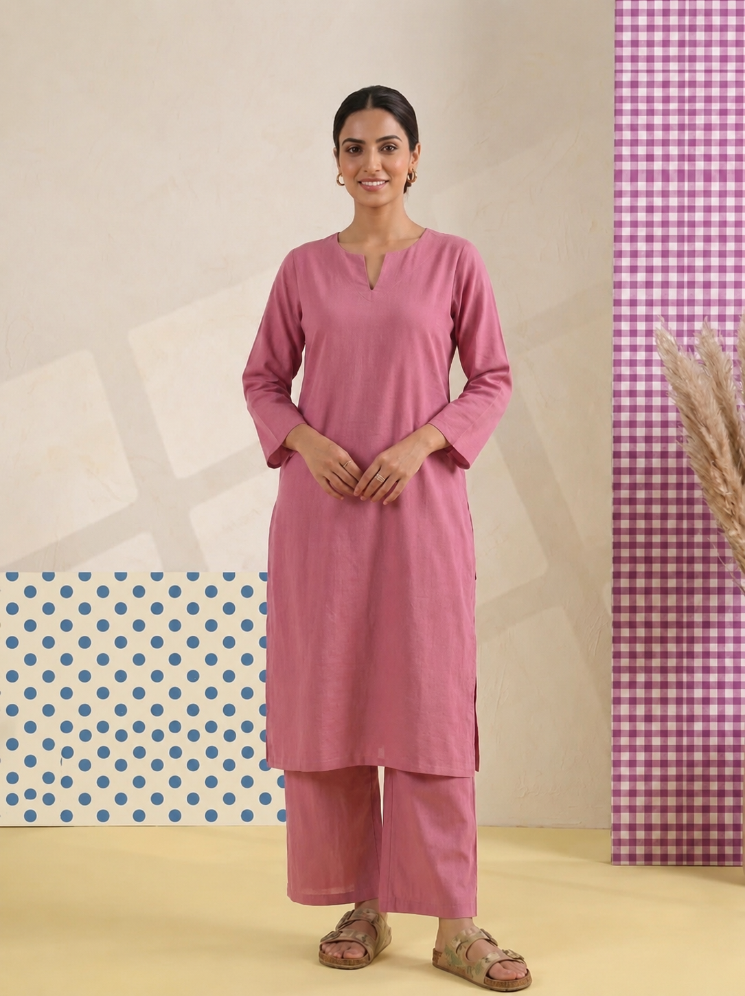 Rosette Aura – Women's Cotton Kurta Set | House of Mayuraa