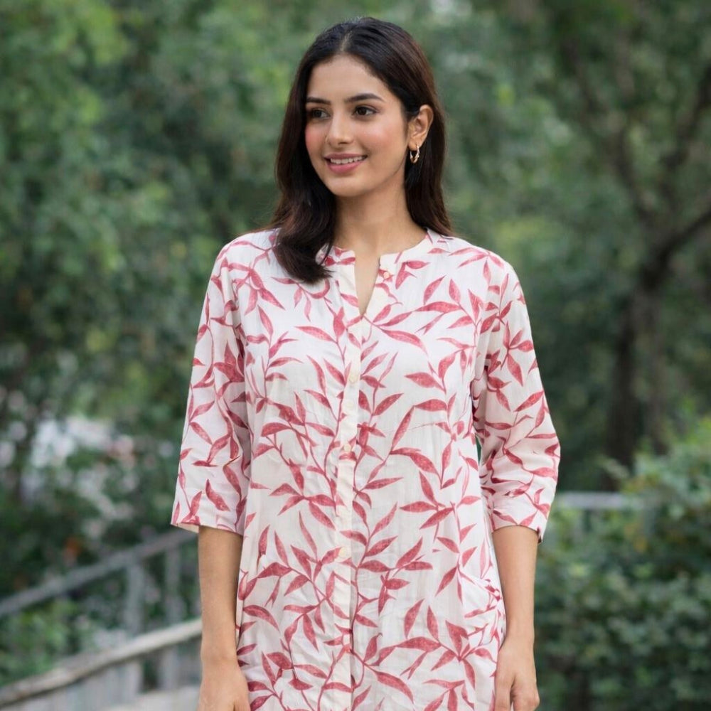 Elegant Off-White Floral Printed Kurta