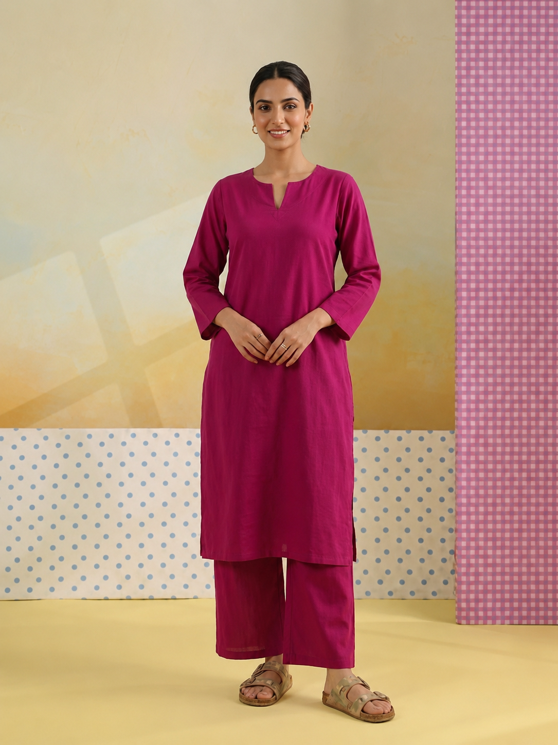 Noor-e-Gulaab – Women's Cotton Kurta Set | House of Mayuraa