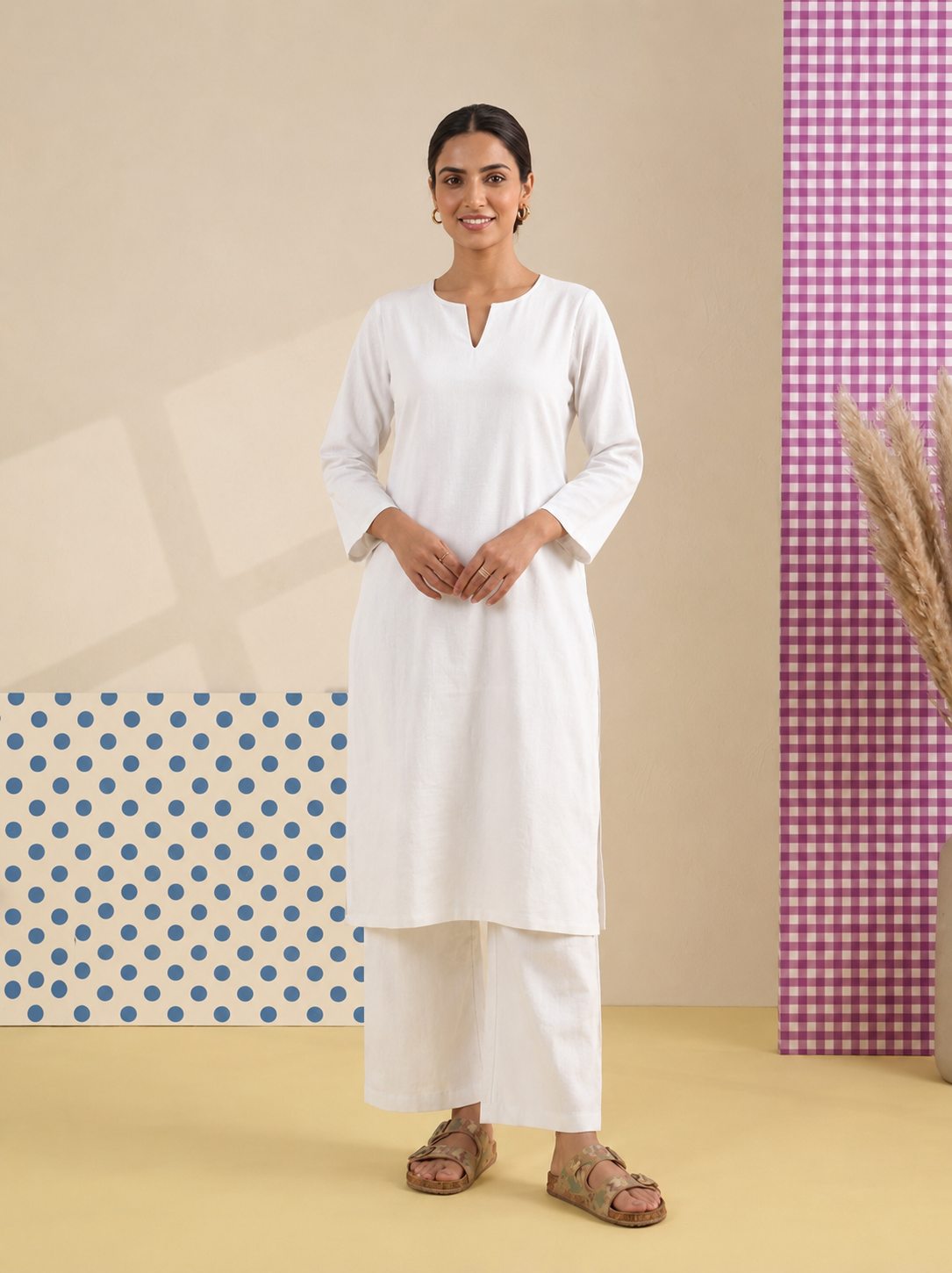 Ivory Grace – Women's Cotton Kurta Set | House of Mayuraa