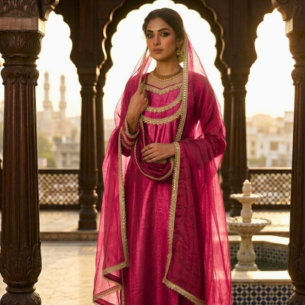 Royal Rust Orange Ethnic Suit Set for Women