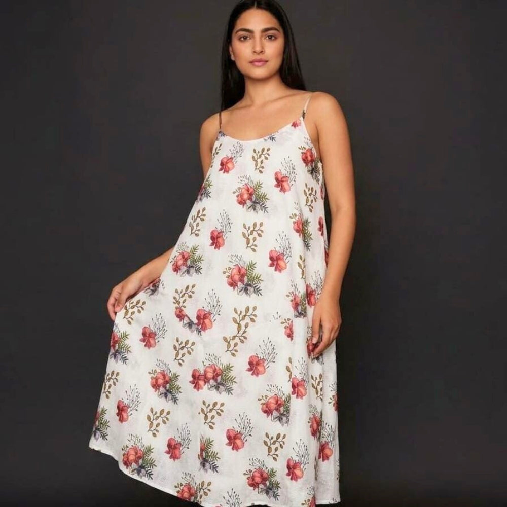 Floral Print Midi Slip Dress for Women