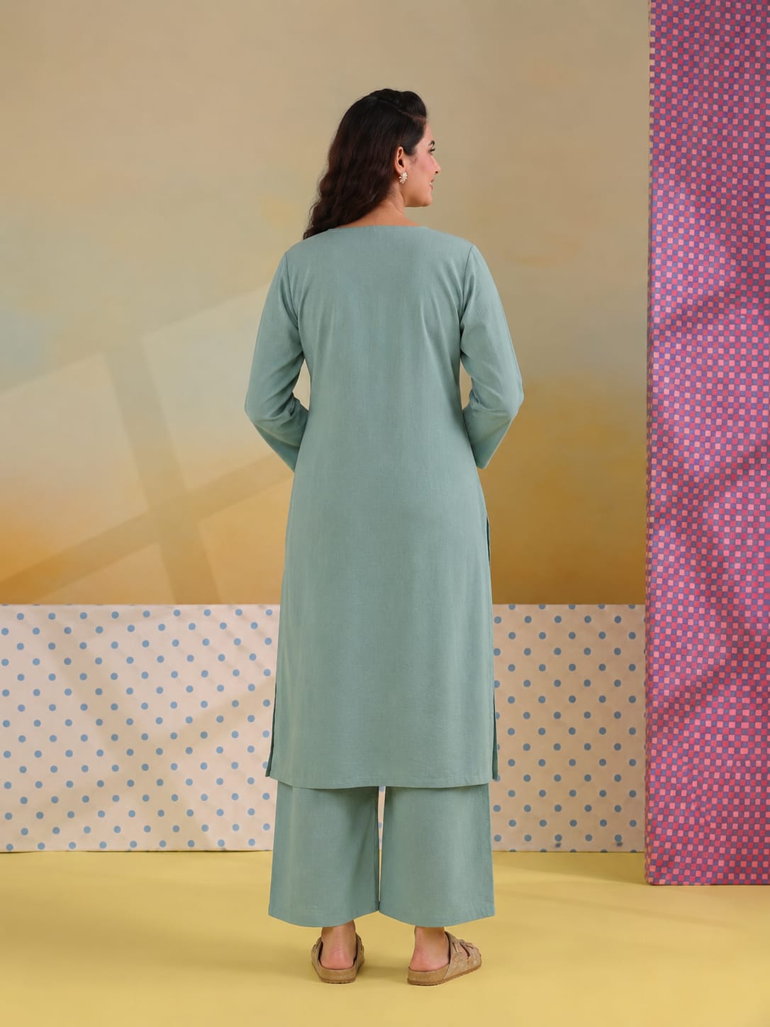 Azure Whisper – Women's Cotton Kurta Set | House of Mayuraa