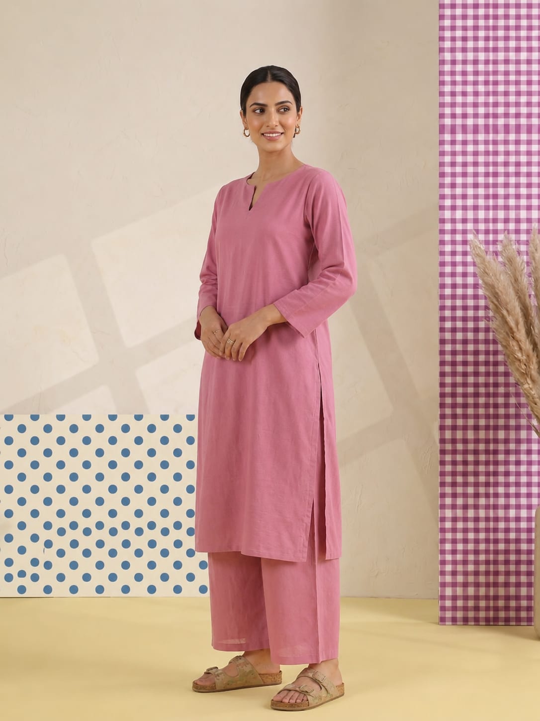 Rosette Aura – Women's Cotton Kurta Set | House of Mayuraa