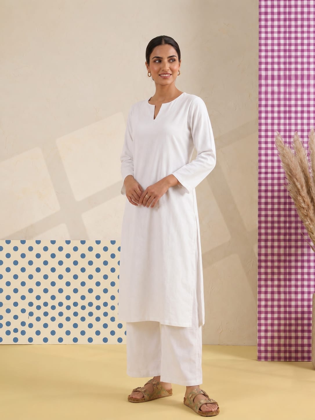 Ivory Grace – Women's Cotton Kurta Set | House of Mayuraa
