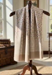 KANI WOOL SHAWL SIMRAN (IVORY BEIGE)