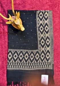 Black & Ivory Ikat Wool Stole
